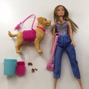 BEACH BARBIE AND DOG!